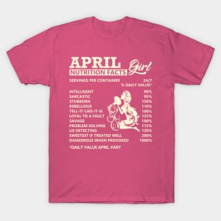 April Girl Nutrition Facts Servings Per Container T-Shirt